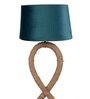 Joshaphus Grey Fabric Shade Club Floor Lamp With Wood Base