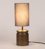 Montage Grey Fabric Shade Table Lamp With Iron Base