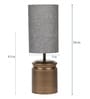 Montage Grey Fabric Shade Table Lamp With Iron Base