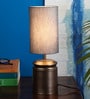 Montage Grey Fabric Shade Table Lamp With Iron Base