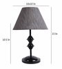 Grey Fabric Shade Table Lamp with Black Base