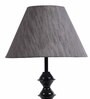 Grey Fabric Shade Table Lamp with Black Base