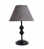 Grey Fabric Shade Table Lamp with Black Base
