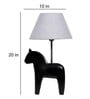 Grey Fabric Shade Table Lamp With Black Base
