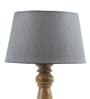 Grey Fabric Shade Table Lamp with Brown Base