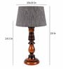 Grey Fabric Shade Table Lamp With Brown Base