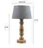 Grey Fabric Shade Table Lamp with Brown Base