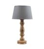 Grey Fabric Shade Table Lamp with Brown Base