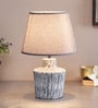 Grey Shade Table Lamp with Ceramic Base