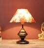 Grey Fabric Shade Table Lamp With Copper Base
