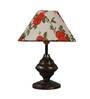 Grey Fabric Shade Table Lamp With Copper Base