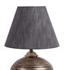 Bastian Grey Fabric Shade Night Lamp With Teracotta Base