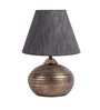 Bastian Grey Fabric Shade Night Lamp With Teracotta Base