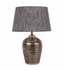 Dijon Grey Fabric Shade Night Lamp With Teracotta Base