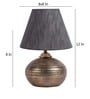 Bastian Grey Fabric Shade Night Lamp With Teracotta Base