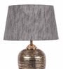 Dijon Grey Fabric Shade Night Lamp With Teracotta Base