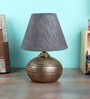 Bastian Grey Fabric Shade Night Lamp With Teracotta Base