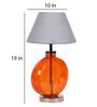 Grey Fabric Shade Table Lamp With Orange Base