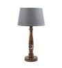 Grey Fabric Shade Table Lamp with White and Brown Base