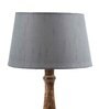 Grey Fabric Shade Table Lamp with White and Brown Base