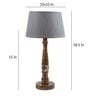 Grey Fabric Shade Table Lamp with White and Brown Base