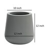 Grey Fiber Glass Cylindrical Shaped Medium Floor Planter