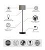 Grey Floor Lamp with Wooden Base