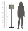 Grey Floor Lamp with Wooden Base