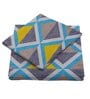 Grey Geometric 120 TC Microfiber 3 Pieces Queen size Bedsheet Set