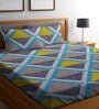 Grey Geometric 120 TC Microfiber 3 Pieces Queen size Bedsheet Set