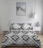 Grey Patterned 144 TC Cotton (Set of 4) Double Bed Bedding Sets