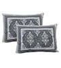 Grey Cotton Traditional King Bedsheet with 2 Pillow Covers