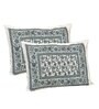 Grey Floral 144 TC Cotton King Bedsheet and 2 Pillow Cover