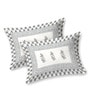 Grey Floral 144 TC Cotton King Bedsheet and 2 Pillow Cover