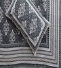 Grey Cotton Traditional King Bedsheet with 2 Pillow Covers