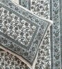 Grey Floral 144 TC Cotton King Bedsheet and 2 Pillow Cover