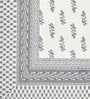 Grey Floral 144 TC Cotton King Bedsheet and 2 Pillow Cover