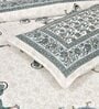 Grey Floral 144 TC Cotton King Bedsheet and 2 Pillow Cover