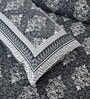 Grey Cotton Traditional King Bedsheet with 2 Pillow Covers