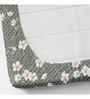 Grey Floral 144 TC Cotton King Fitted Bedsheet Bedsheet 2 Pillow Prime Collection