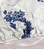 Grey Floral 144 TC Cotton King Fitted Bedsheet with 2 Pillow Covers