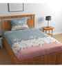 Grey Floral 144 TC Cotton Single Bed Sheet Bedsheet 1 Pillow Rose Collection