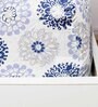 White Floral 144 TC Cotton Single Fitted Bedsheet With 1 Pillow Cover