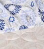 White Floral 144 TC Cotton Single Fitted Bedsheet With 1 Pillow Cover