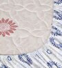 White Floral 144 TC Cotton Single Fitted Bedsheet With 1 Pillow Cover
