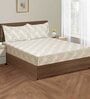 Grey Floral 160 TC Cotton Fitted Double Bedsheet with 2 pillow cover