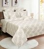 Grey Floral 160 TC Cotton Fitted Double Bedsheet with 2 pillow cover