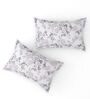 Grey Floral 180 TC Cotton King Bedhseet 2 pillow covers