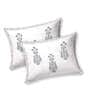 Grey Floral 180 TC Cotton King Size Bedsheet With 2 Pillow Cover