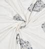 Grey Floral 180 TC Cotton King Size Bedsheet With 2 Pillow Cover
